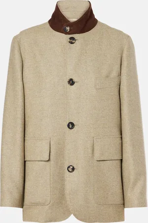 Loro Piana Roadster leather-trimmed wool-blend jacket
