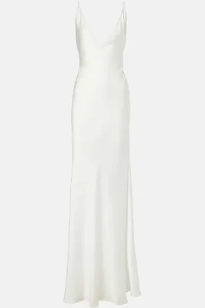 Ilkyaz Ozel Open-back satin gown