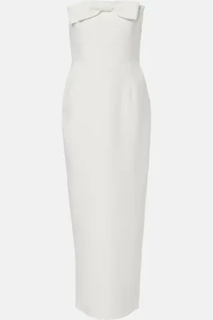 Ilkyaz Ozel Bow-detail strapless crÃªpe gown