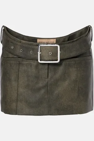 AYA MUSE Kaya belted faux leather miniskirt