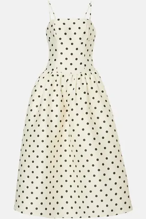 Self-Portrait Polka-dot taffetta corset dress