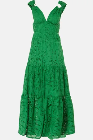 Farm Rio Monstera tiered cotton maxi dress