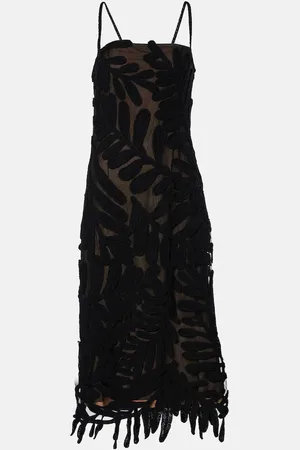 Oscar de la Renta Cotton crochet midi dress