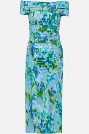 Carolina Herrera Ruched off-shoulder midi dress