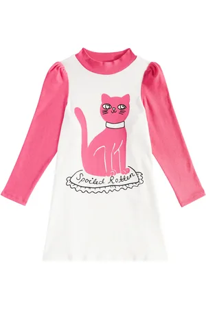 Mini Rodini Cat printed cotton-blend jersey dress