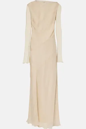 SIR Strobe silk chiffon maxi dress