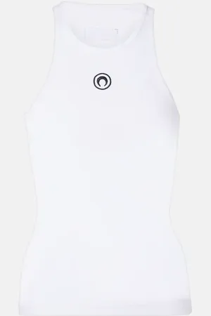 Marine Serre Moon cotton-blend jersey tank top