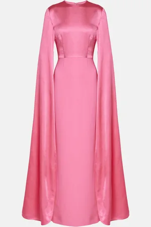 Solace Adley caped crÃªpe gown
