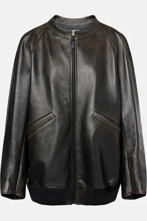 The Row Kengia leather bomber jacket