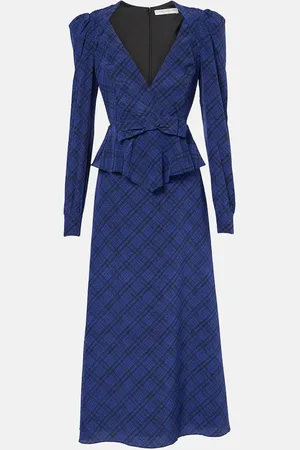 Alessandra Rich Tartan silk midi dress