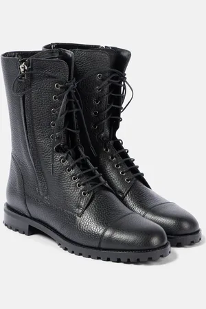 Manolo Blahnik Lugata leather lace-up boots