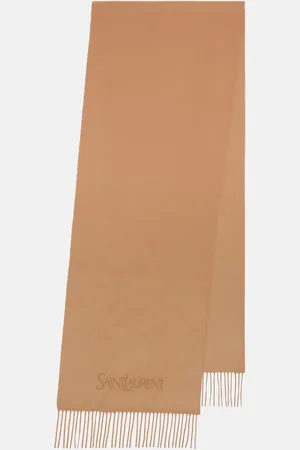 Saint Laurent Fringed cashmere scarf
