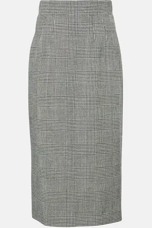 Dolce & Gabbana Prince of Wales check virgin wool midi skirt