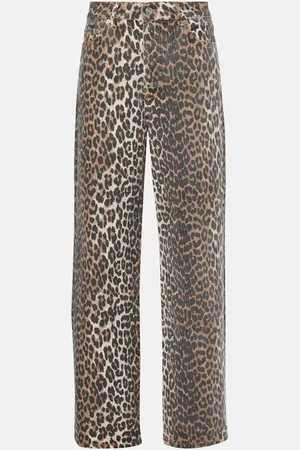 Ganni Izey leopard-print straight jeans