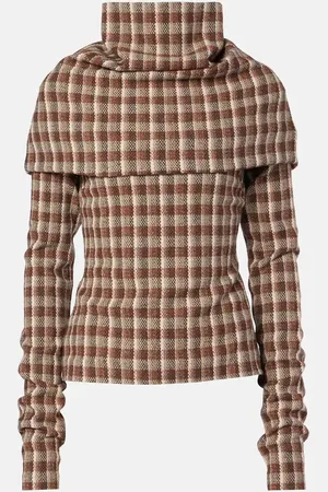 Acne Studios Checked wool and cotton-blend top