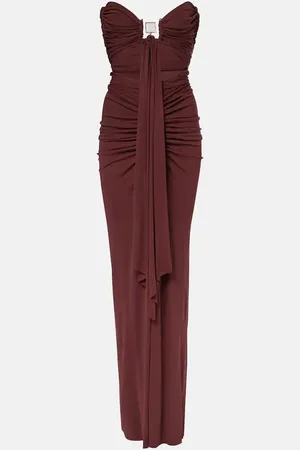 CHRISTOPHER ESBER Bezel Quartz cutout strapless jersey gown