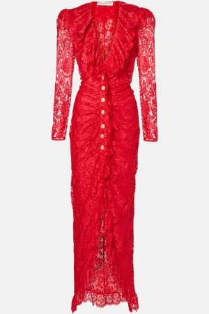 Alessandra Rich Ruffled lace maxi dress