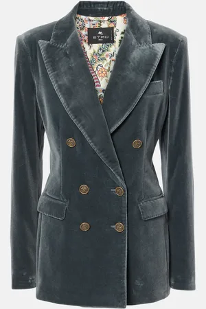 Etro Double-breasted cotton velvet blazer