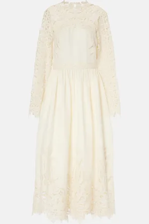 ULLA JOHNSON Palermo lace-trimmed cotton and silk gown