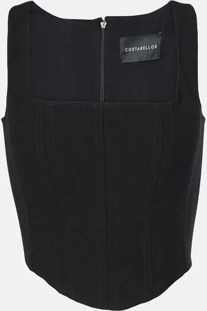 Costarellos Jovie wool crÃªpe bustier