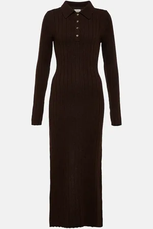 Khaite Hans ribbed-knit cashmere maxi dress