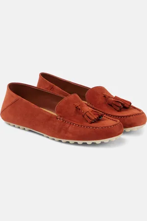 Loro Piana Dot Sole Walk suede moccasins