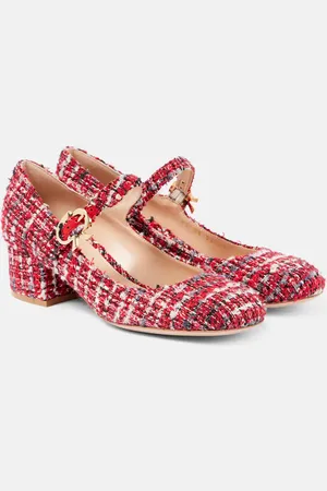 Gianvito Rossi Mary Ribbon bouclÃ© Mary Jane pumps