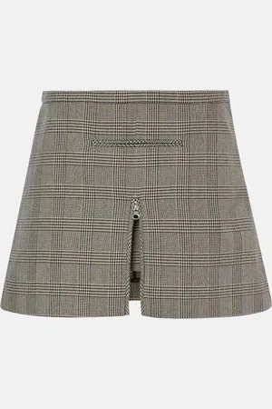 Courrèges CourrÃ¨ges Prince of Wales check wool-blend miniskirt
