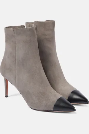 Aquazzura Milanese 75 suede and leather ankle boots