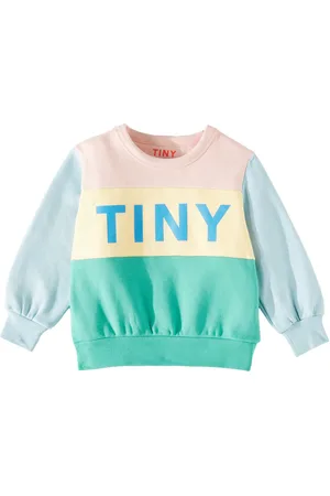 Tiny Cottons Color Block logo cotton sweatshirt