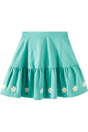 Tiny Cottons Daisies floral checked cotton skirt
