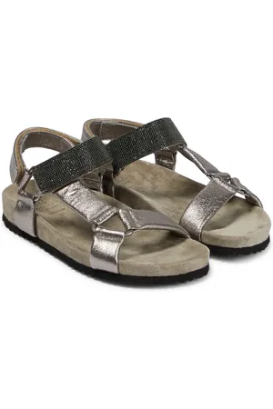 Brunello Cucinelli Metallic leather sandals