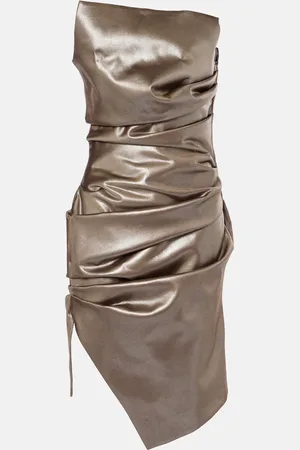 MUGLER Ruched bustier dress