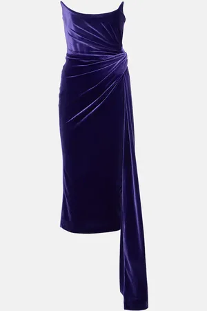 ALEX PERRY Draped velvet corset gown