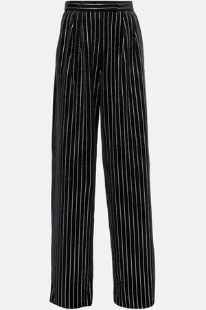 ALEX PERRY Embellished velvet straight pants
