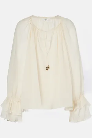 Chloé ChloÃ© Gathered silk georgette blouse