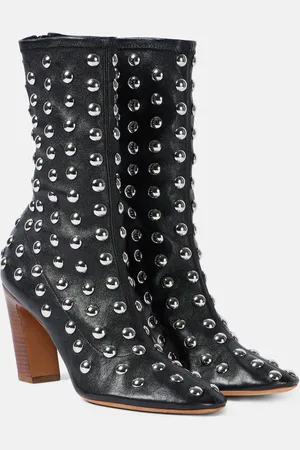Khaite Apollo 85 studded leather ankle boots