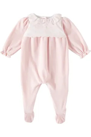 PATACHOU Baby lace-trimmed cotton-blend onesie