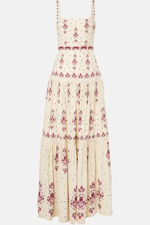 Agua by Agua Bendita Lima Relato embroidered linen maxi dress
