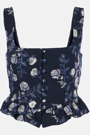 Agua by Agua Bendita EslabÃ³n SueÃ±o embroidered crop top