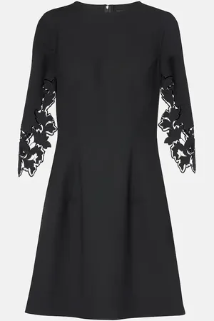 Oscar de la Renta Peony cutout wool-blend minidress