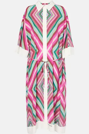 VALENTINO Rhombus 75 silk shirt dress