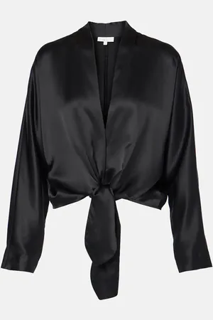 The Sei Tie-front silk blouse