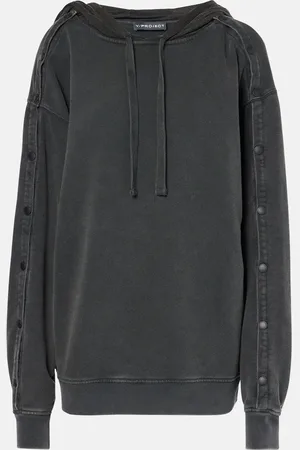 Y / PROJECT Snap oversized cotton jersey hoodie