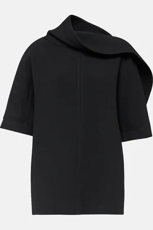 Bottega Veneta Draped virgin wool crÃªpe top