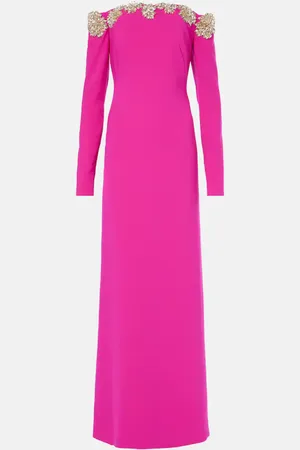 Costarellos Meline embellished crÃªpe gown