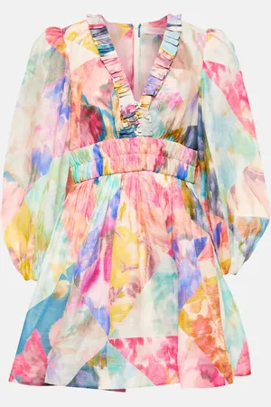 ZIMMERMANN Floral linen and silk minidress