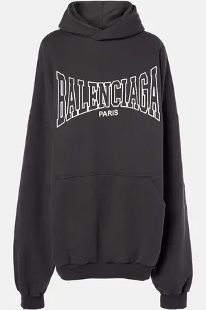 Balenciaga Logo cotton jersey hoodie