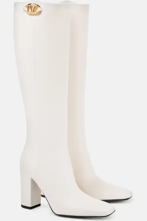 VALENTINO GARAVANI VLogo Bold 100 leather knee-high boots