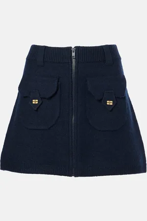 Ganni Knitted wool miniskirt